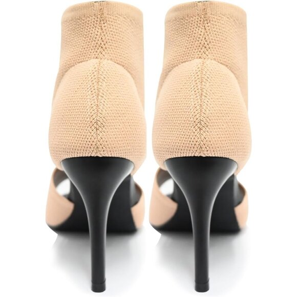 Apricot 3 Inches Peep Toe Synthetic Stiletto Stretchy Heeled Sandals for Women - Picture 5 of 8